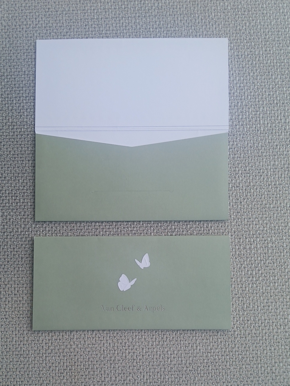Van Cleef & Arpels Sage Green Butterfly Note Cards